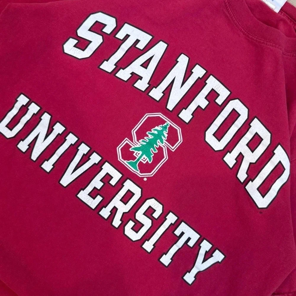 Vintage Champion Stanford University Red Tee Adult Size Small Collegiate 90s Y2K